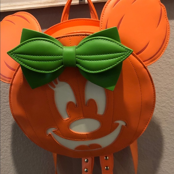 Orange Minnie Pumpkin Bow Backpack main image 9